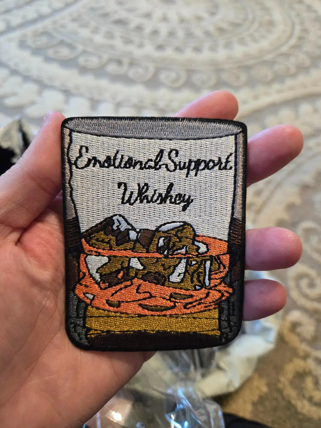 Emotional Support Whiskey Iron-On PATCH *DISCONTINUED* - Texas Transfers and Designs