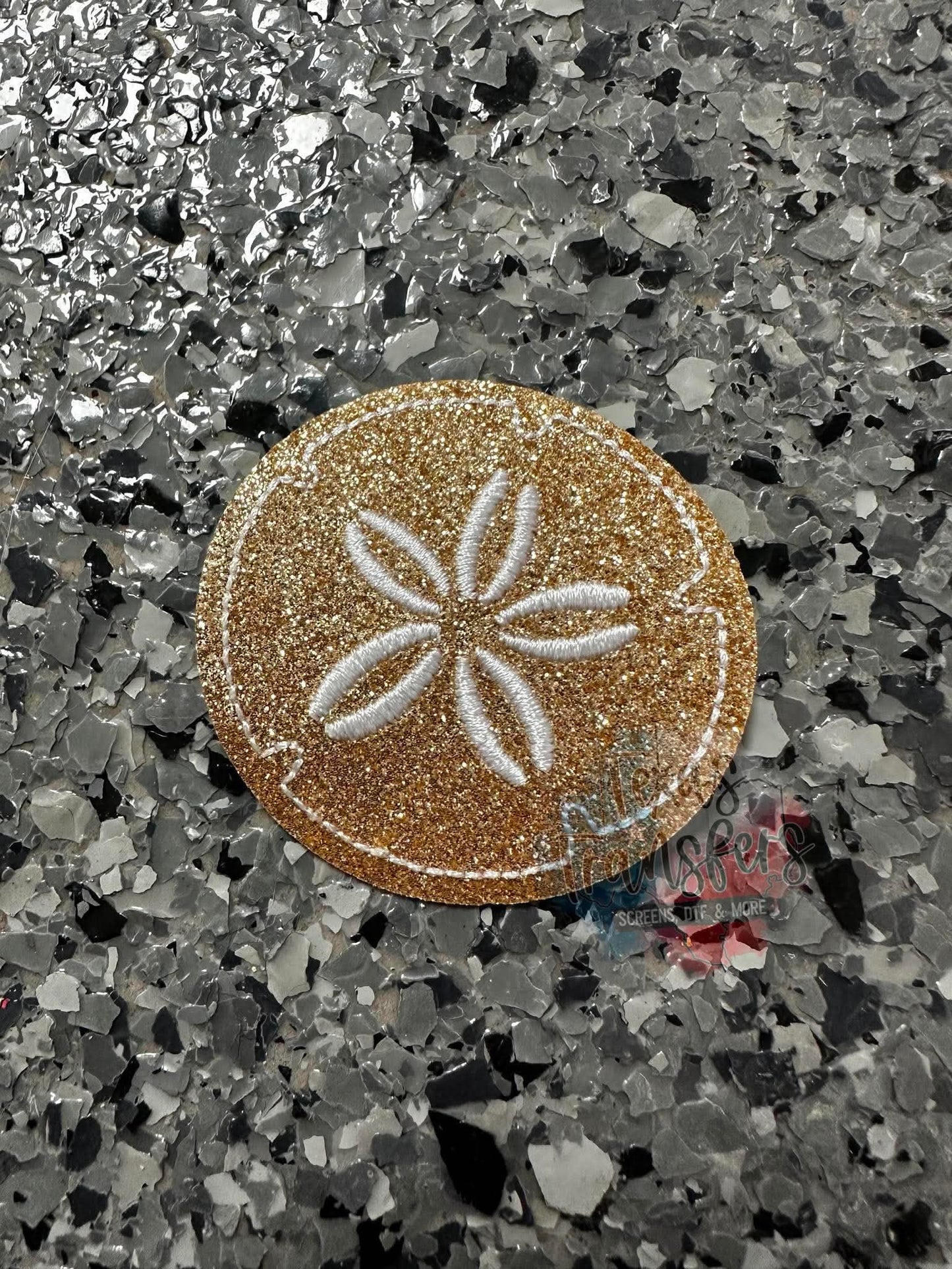 Glitter Sand Dollar Iron-On PATCH