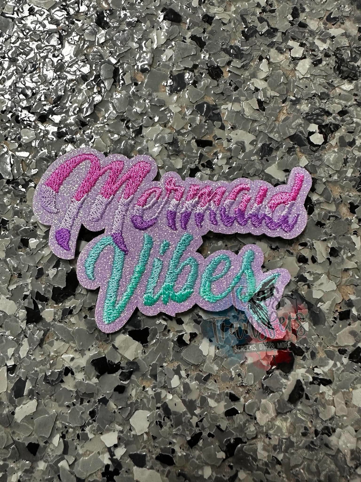 Mermaid Vibes Glitter Iron-On PATCH