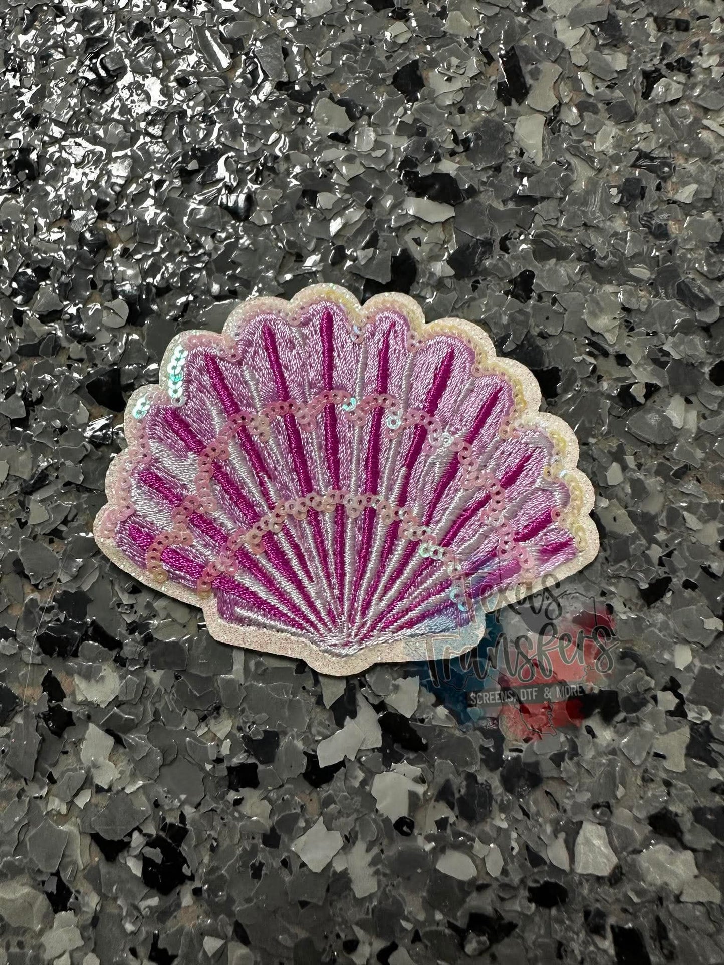 Purple Shell Sequin Iron-On PATCH