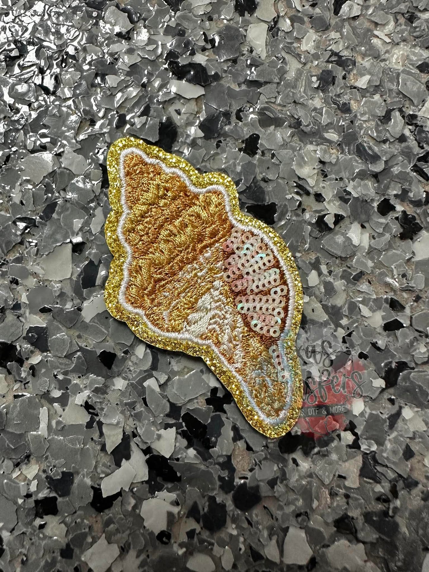 Conch Shell Sequin Iron-On PATCH