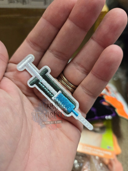 Syringe Iron-On Patch - Texas Transfers and Designs