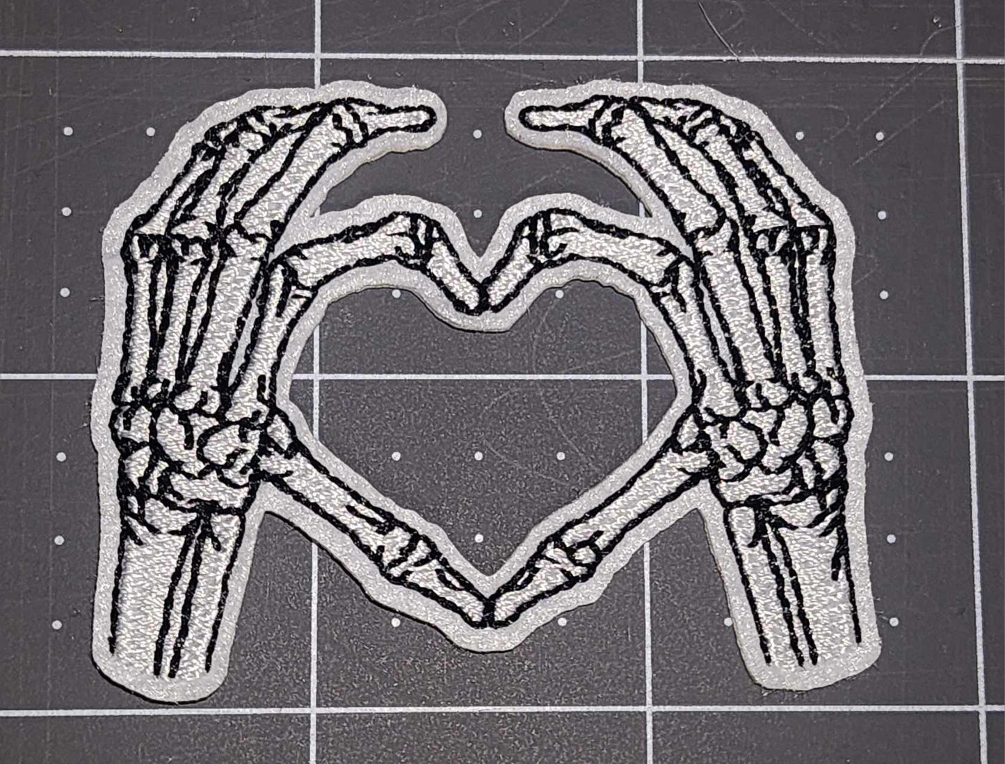 Skeleton Heart Iron-On PATCH - Texas Transfers and Designs