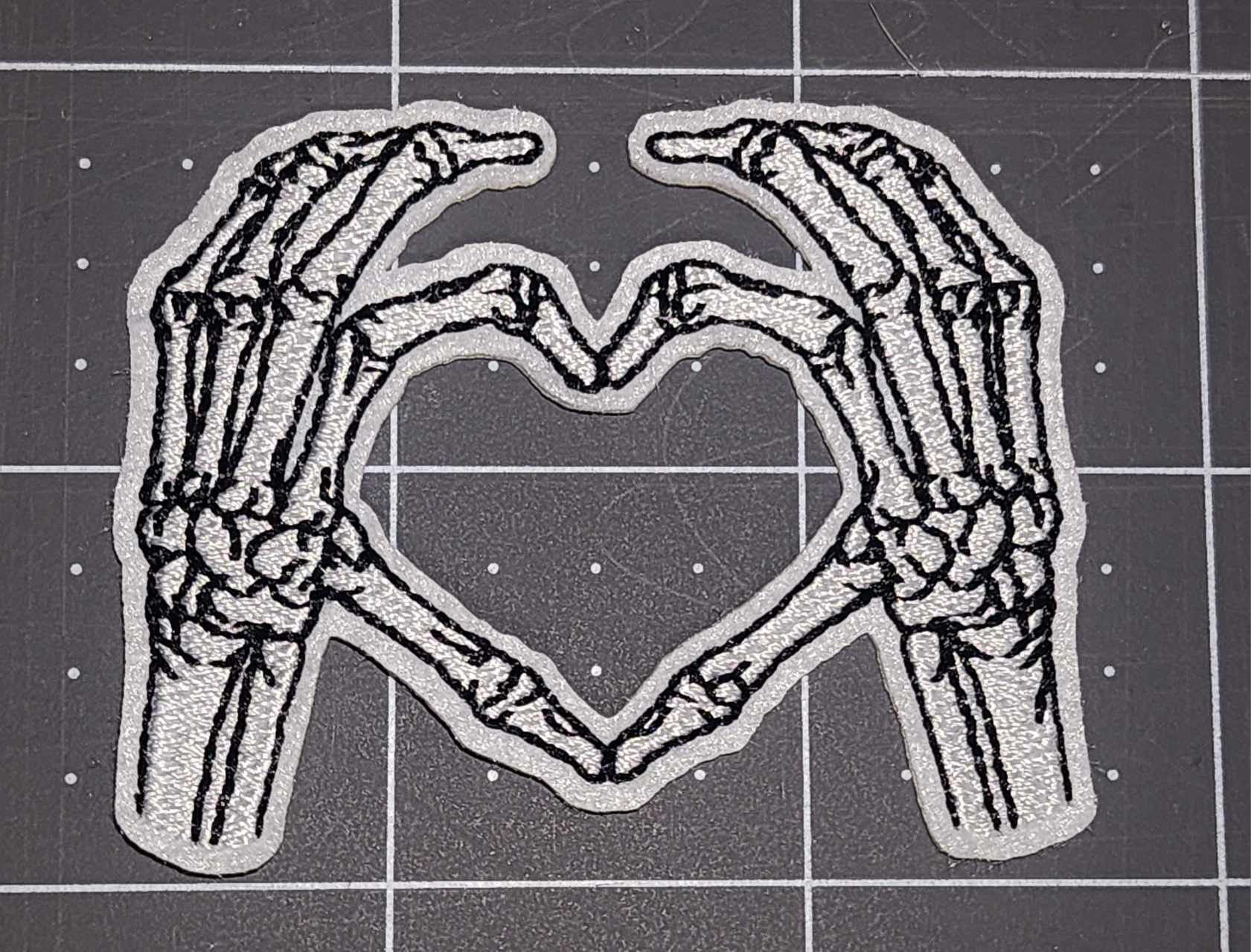 Skeleton Heart Iron-On PATCH - Texas Transfers and Designs