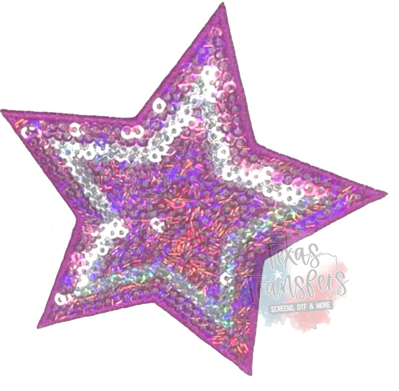 All American Sequin Stars Iron-On PATCH - Texas Transfers and Designs