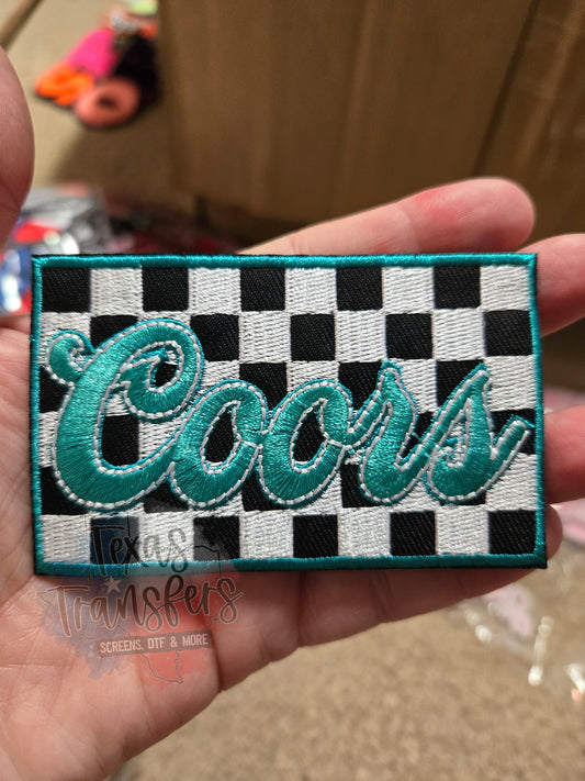 Coors Teal Iron-On Patch - Texas Transfers and Designs