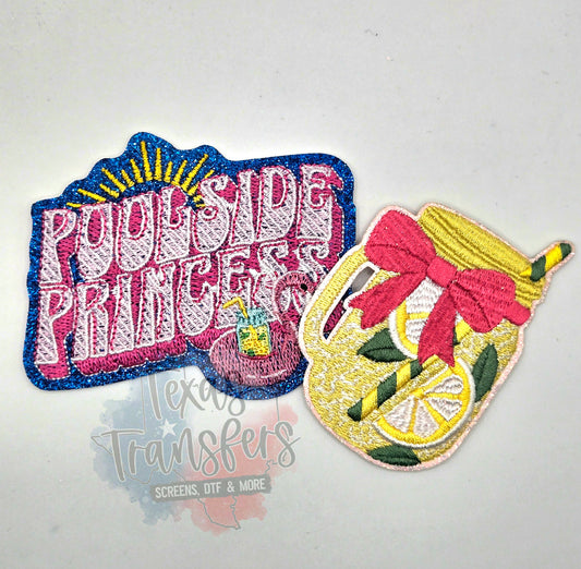 Poolside Princess Iron-On PATCH - Texas Transfers and Designs