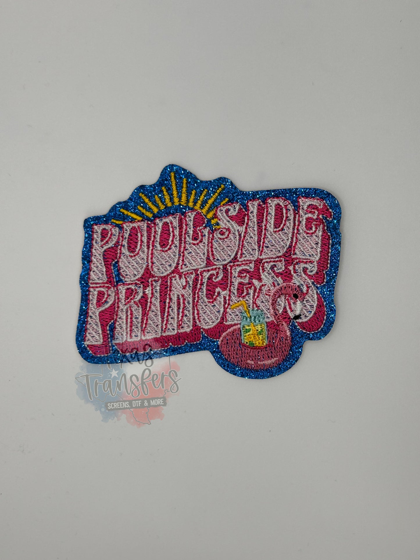 Poolside Princess Iron-On PATCH - Texas Transfers and Designs