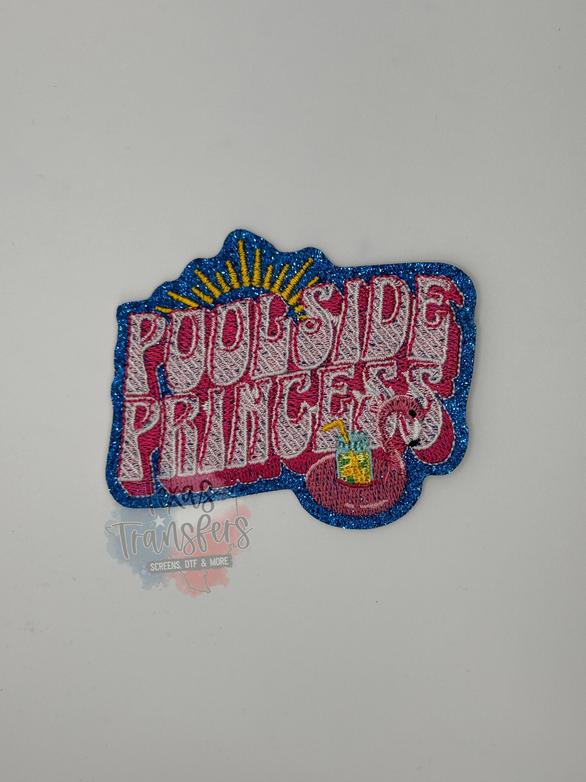Poolside Princess Iron-On PATCH - Texas Transfers and Designs