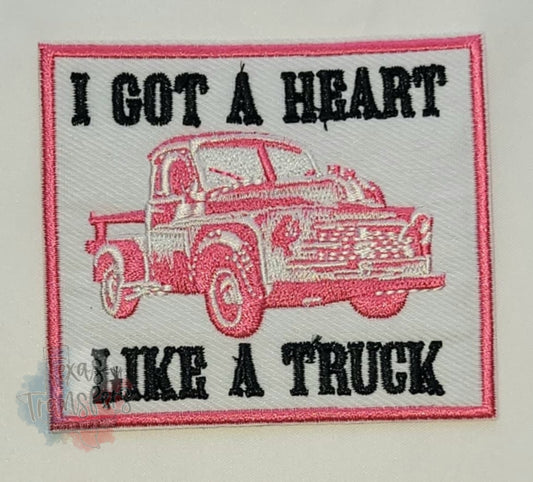 Heart Like a Truck Iron-On Patch