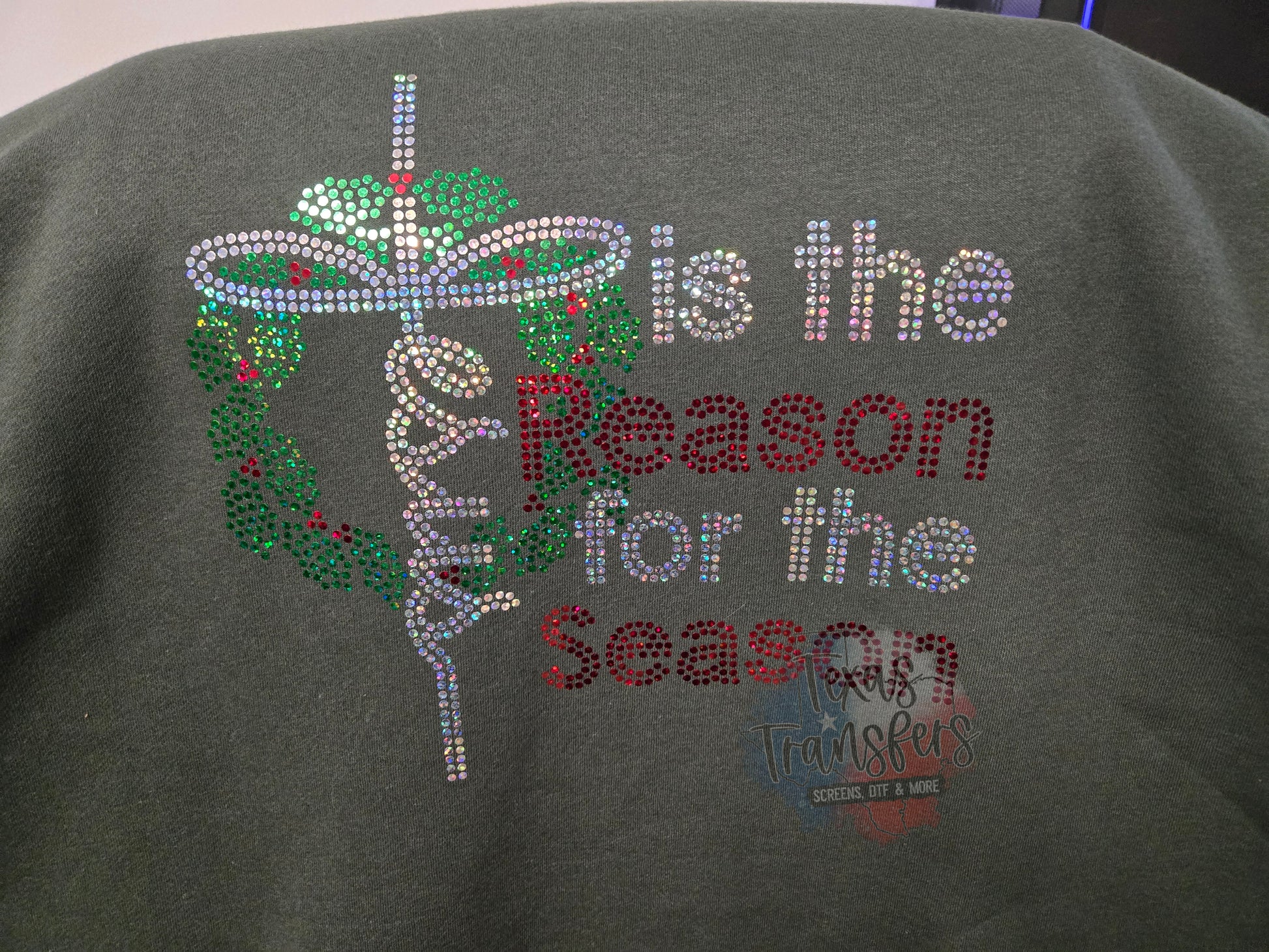 Jesus is the Reason Spangle Transfer - Texas Transfers and Designs