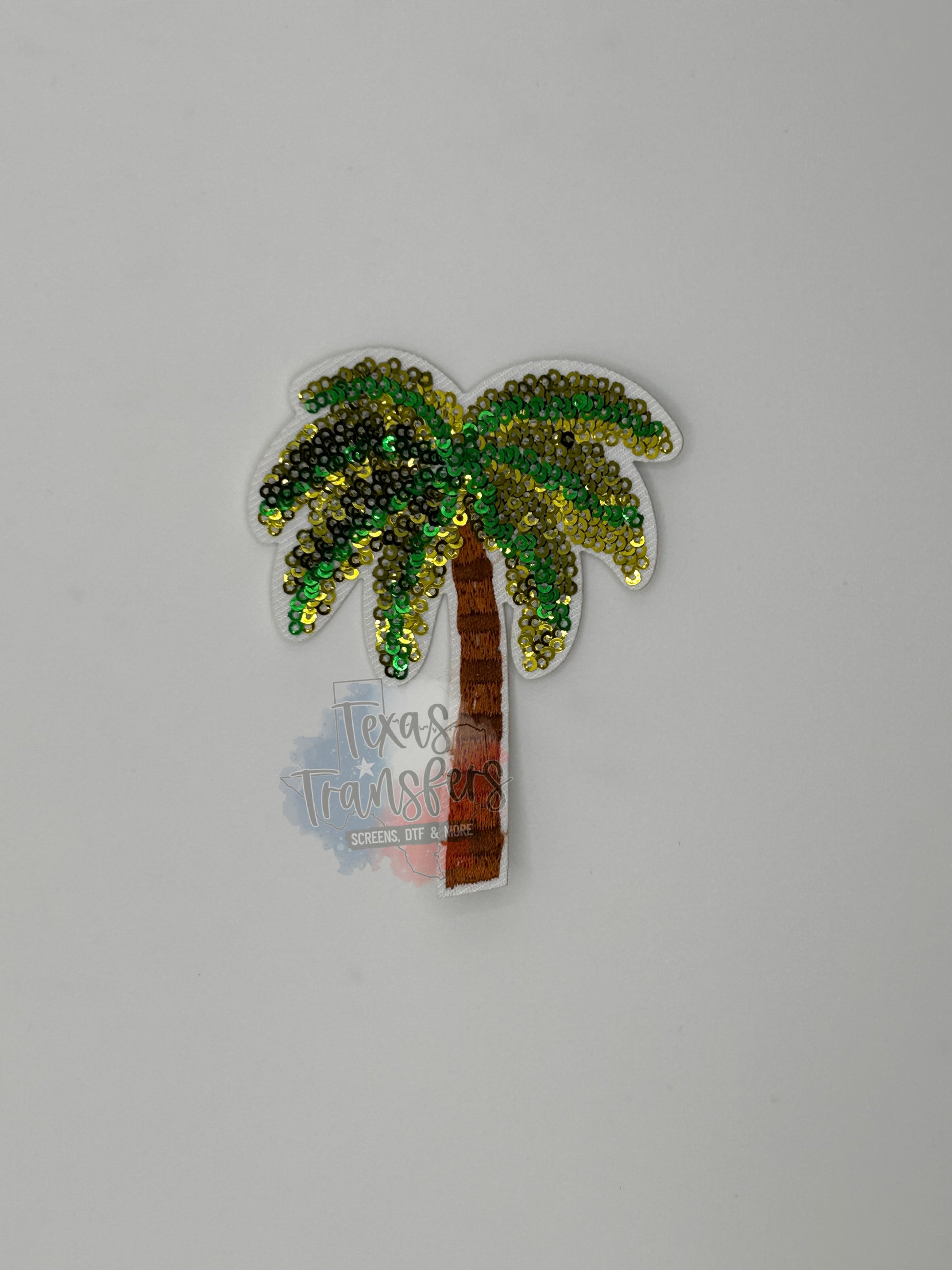 Sequin Palm Trees Iron-On PATCH - Texas Transfers and Designs