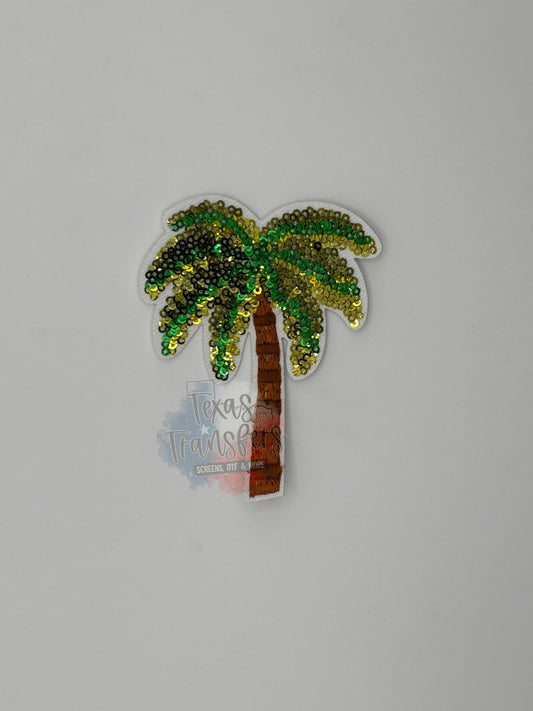 Sequin Palm Trees Iron-On PATCH - Texas Transfers and Designs