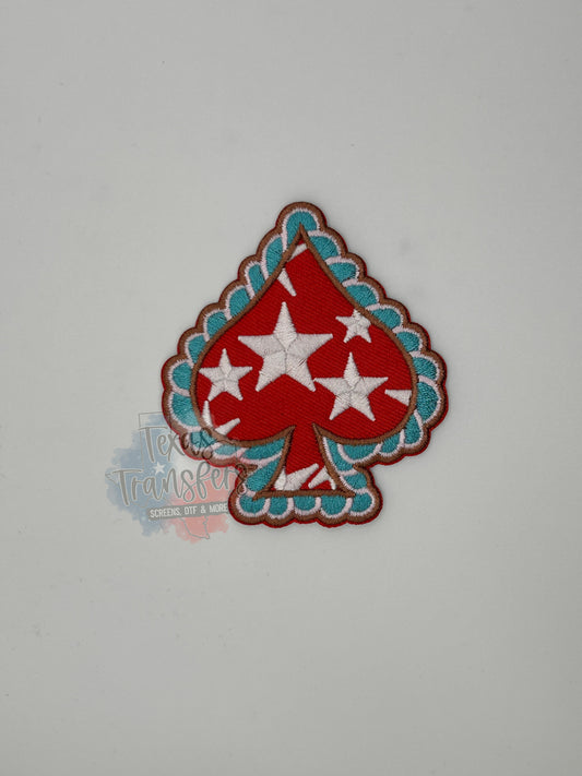 Star Spade Iron-On Patch - Texas Transfers and Designs