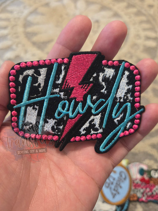 Neon Howdy Cowprint Iron-On PATCH