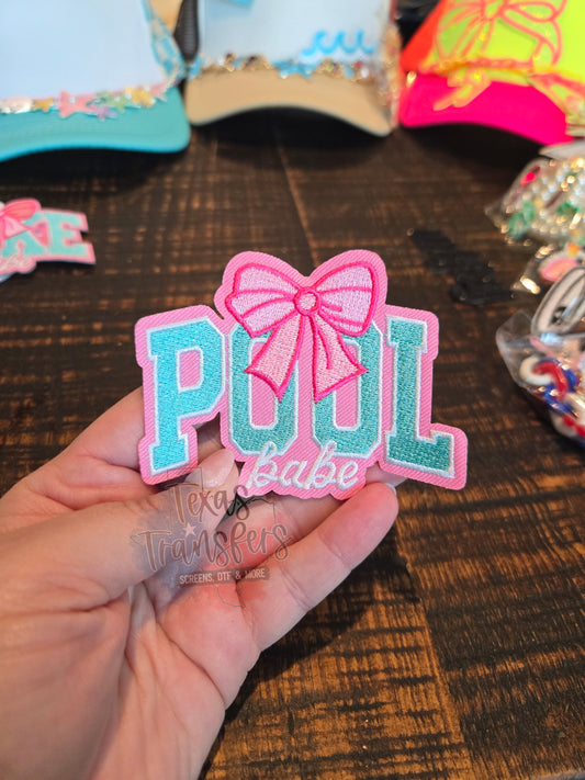 Pool Babe Bow Iron-On PATCH - Texas Transfers and Designs