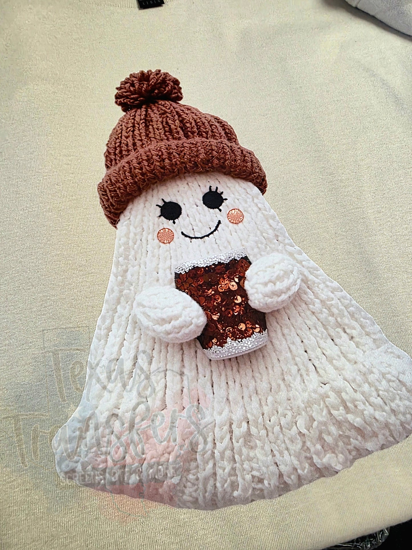 Faux Yarn Cozy Ghost DTF - Texas Transfers and Designs