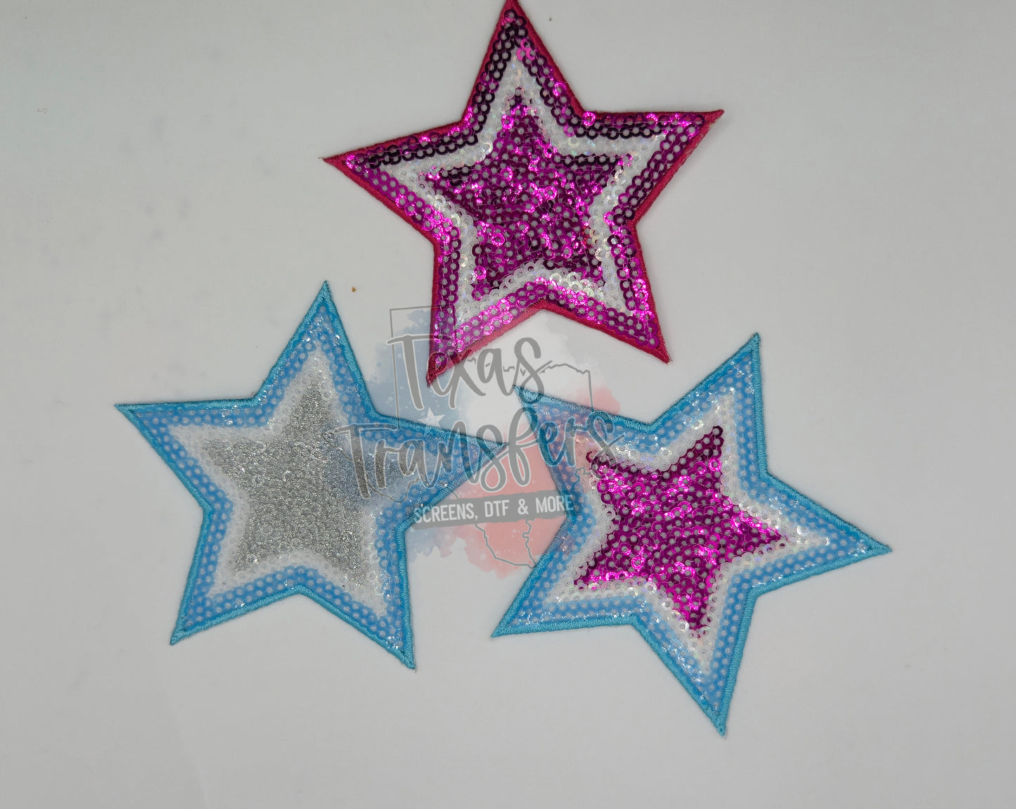 All American Sequin Stars Iron-On PATCH