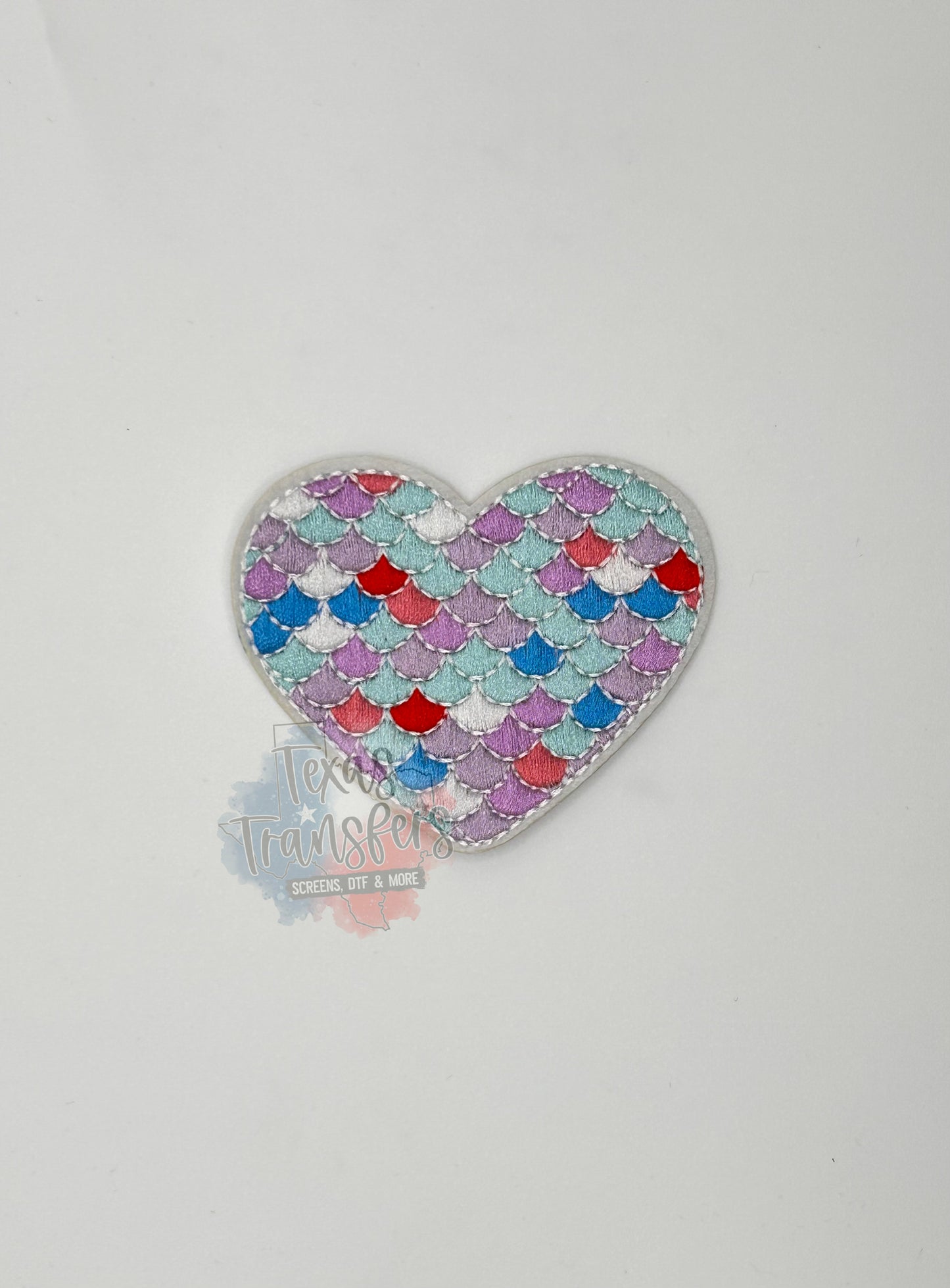 Mermaid Heart Iron-On PATCH *DISCONTINUED* - Texas Transfers and Designs