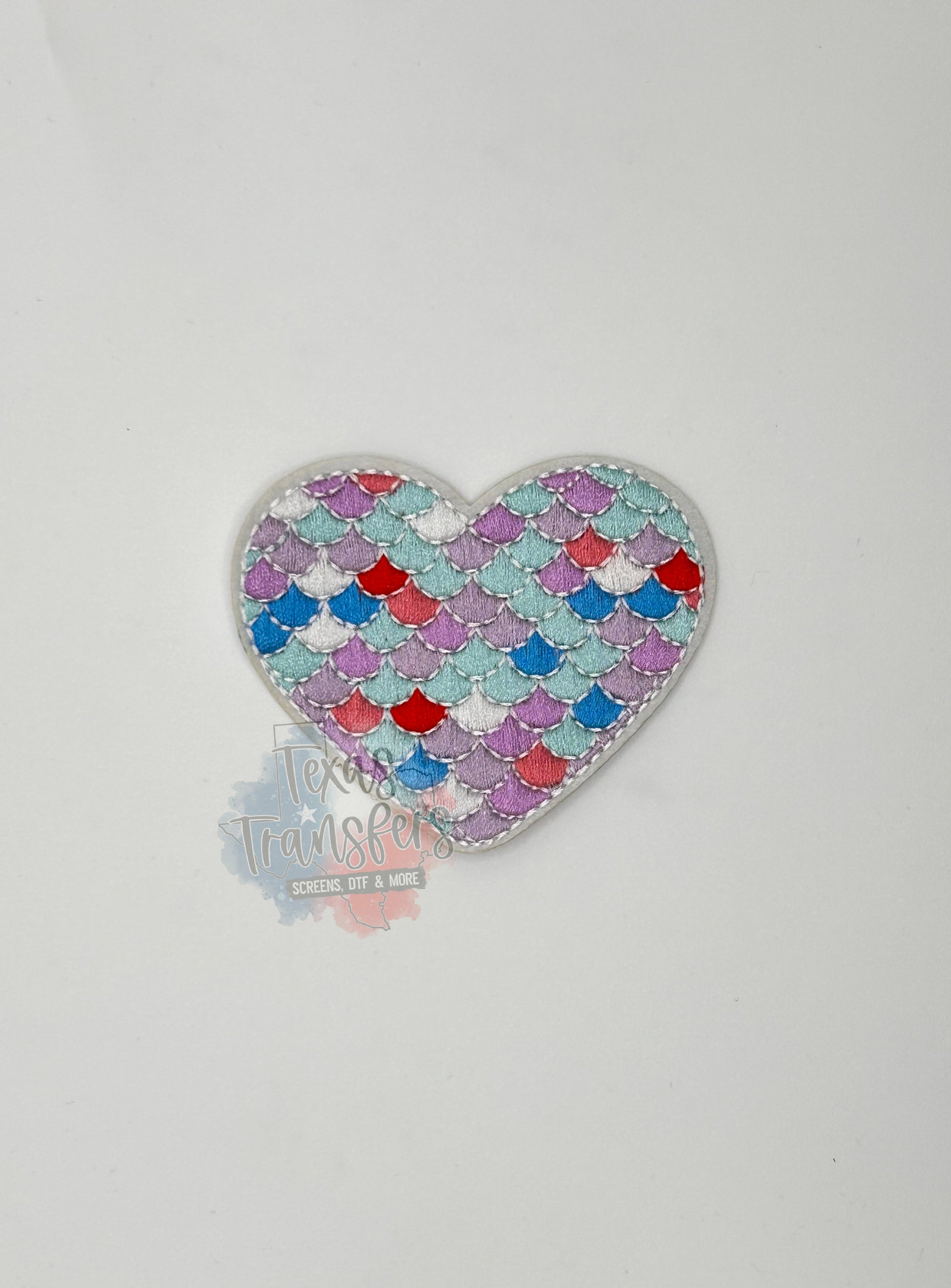 Mermaid Heart Iron-On PATCH *DISCONTINUED* - Texas Transfers and Designs