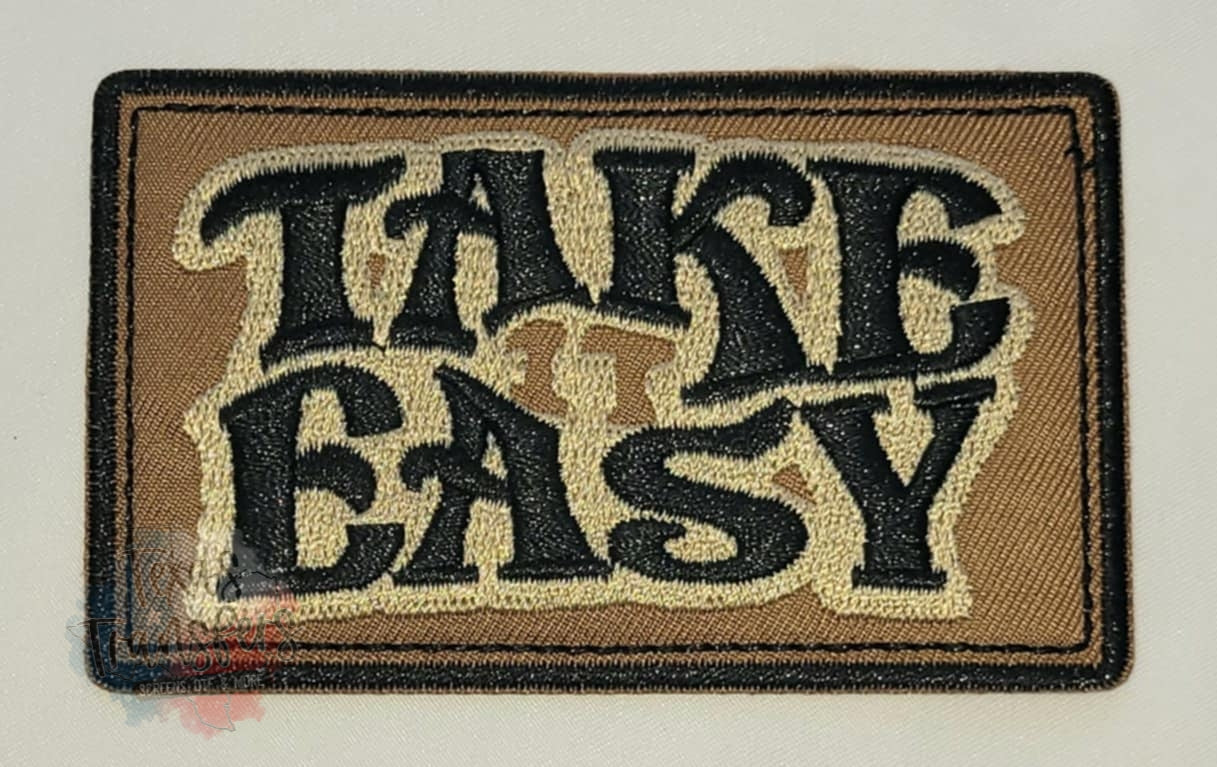 Take it Easy (Brown/Black) Iron-On Patch