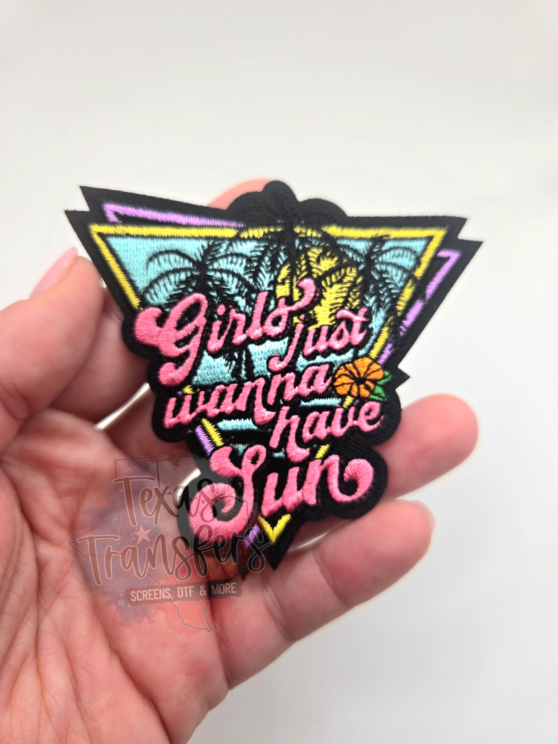 Girls Just Wanna Have Sun Iron-On PATCH - Texas Transfers and Designs