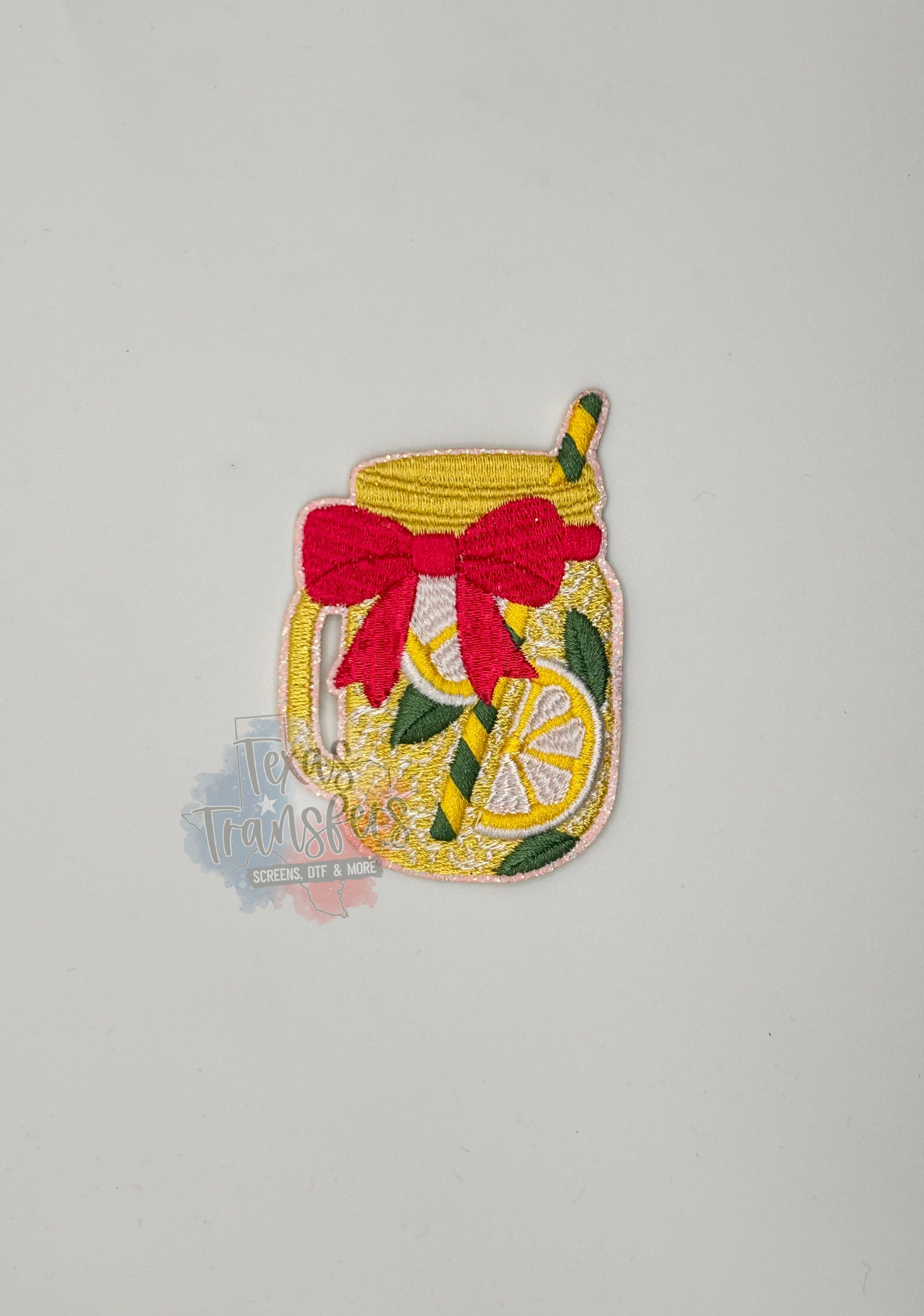 Lemonade Bow Iron-On PATCH - Texas Transfers and Designs