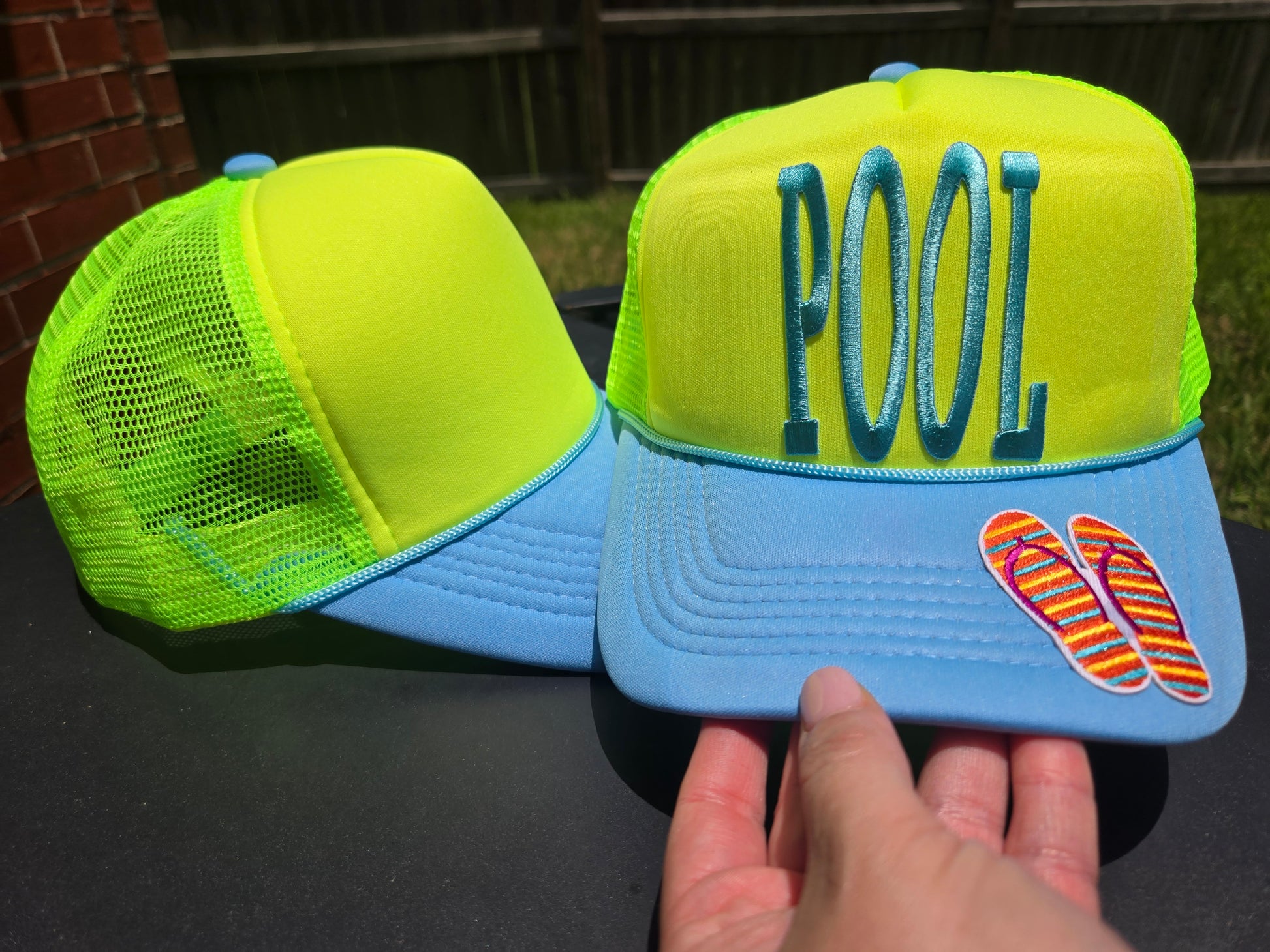POOL Skinny Letter Iron-On PATCH - Texas Transfers and Designs