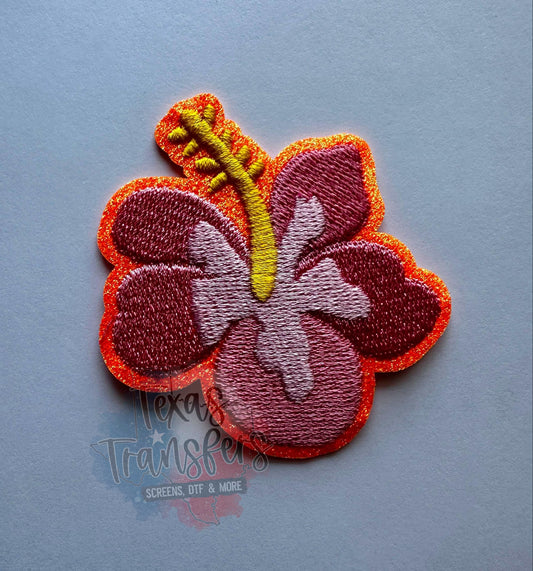 Hibiscus Neon Iron-On PATCH - Texas Transfers and Designs