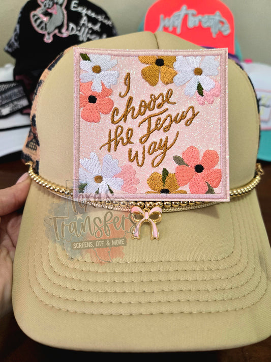 I Choose the Jesus Way Glitter Iron-On PATCH - Texas Transfers and Designs