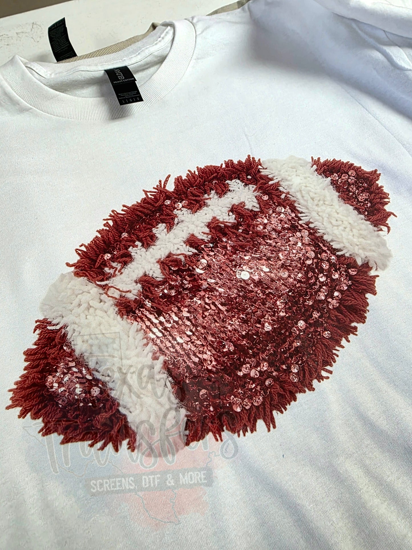 Faux Yarn Football DTF - Texas Transfers and Designs