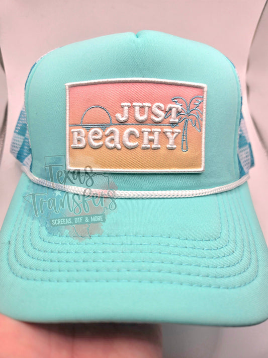 Just Beachy Iron-On PATCH - Texas Transfers and Designs