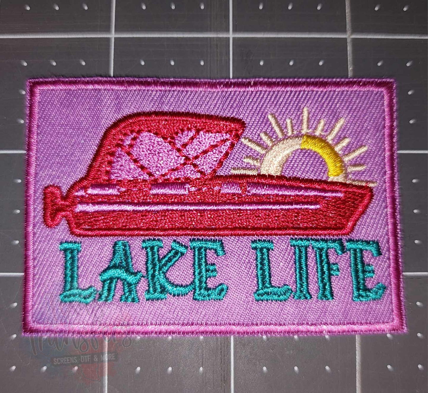 Purple Lake Life Iron-On PATCH - Texas Transfers and Designs