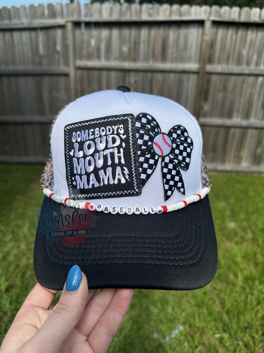 Somebody's Loud Mouth Mama Glitter Iron-On PATCH - Texas Transfers and Designs