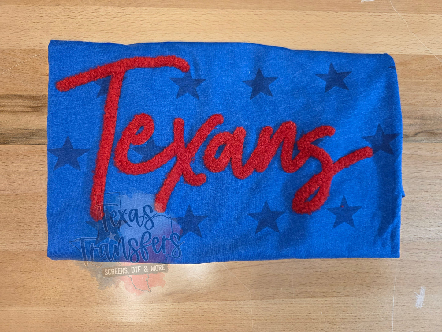 Texans Red Fluffy Fuzzy XL Iron-On Patch
