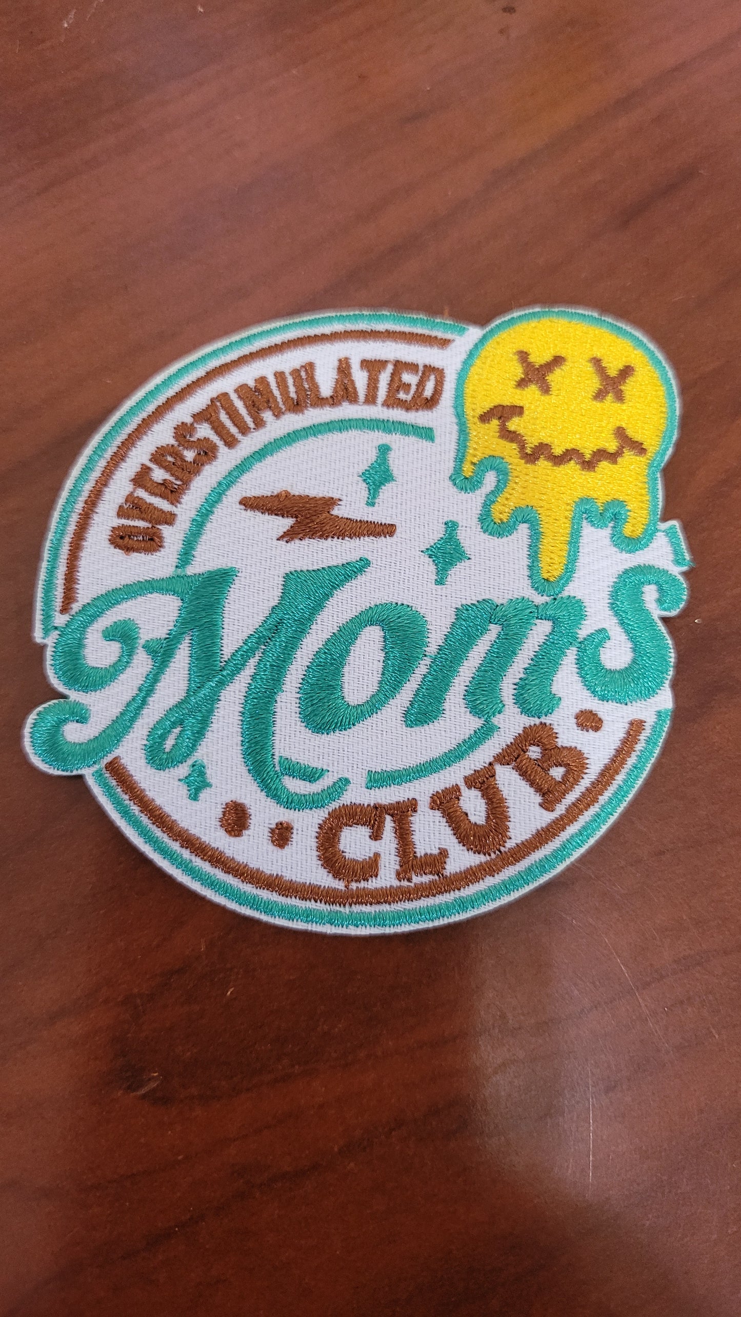 Overstimulated Moms Club Iron-On Patch - Texas Transfers and Designs