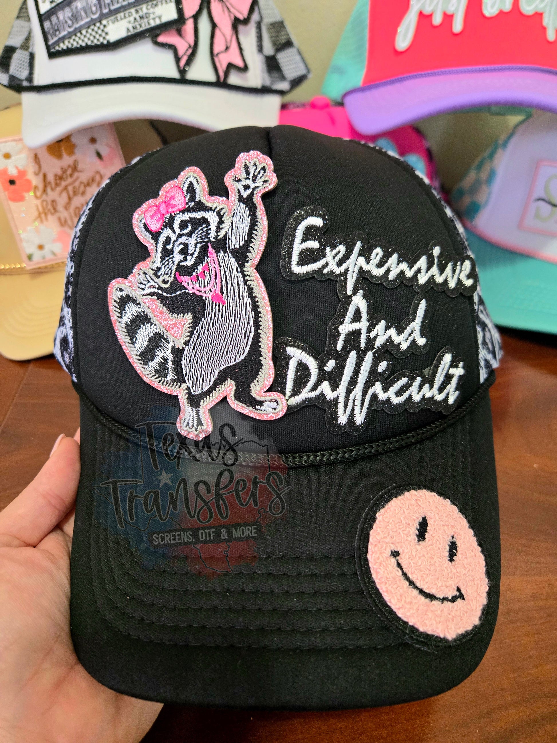 Sasscoon Raccoon Girly Iron-On PATCH - Texas Transfers and Designs