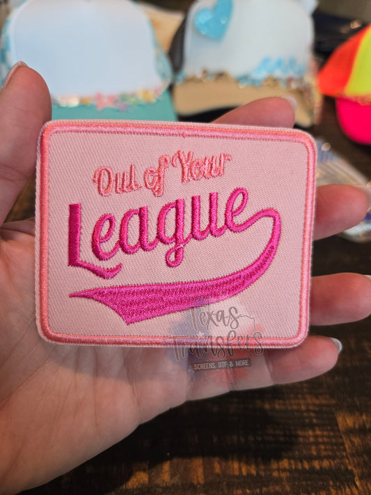 Out of Your League Iron-On PATCH *DISCONTINUED* - Texas Transfers and Designs