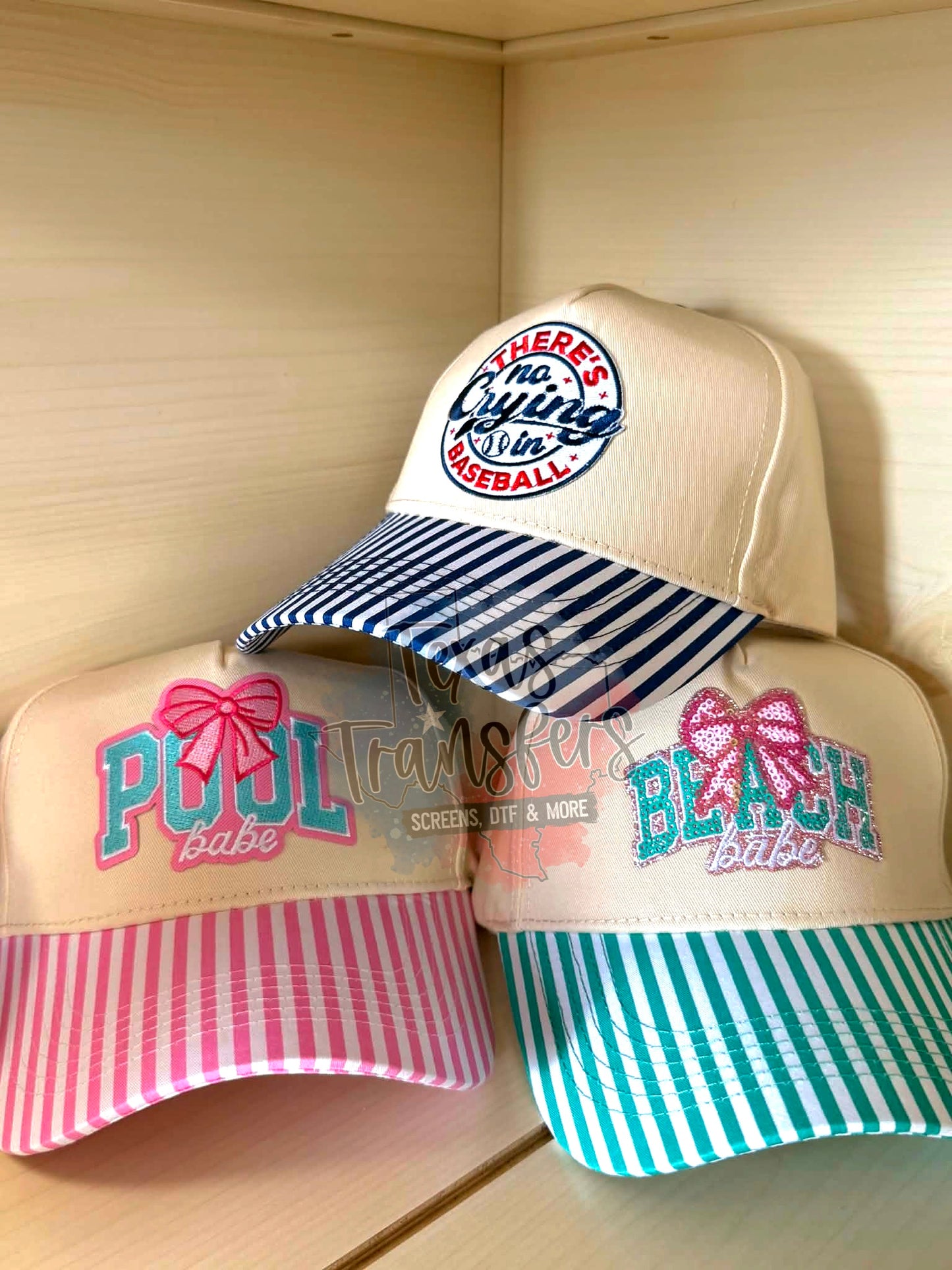 Mini-Striped Brim Canvas Hat (Multiple Options) - Texas Transfers and Designs