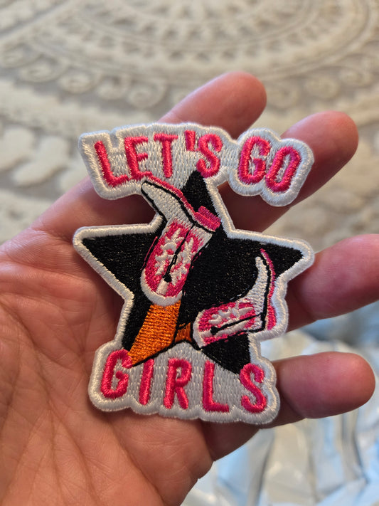 Let's Go Girls (Boots) Iron-On PATCH - Texas Transfers and Designs