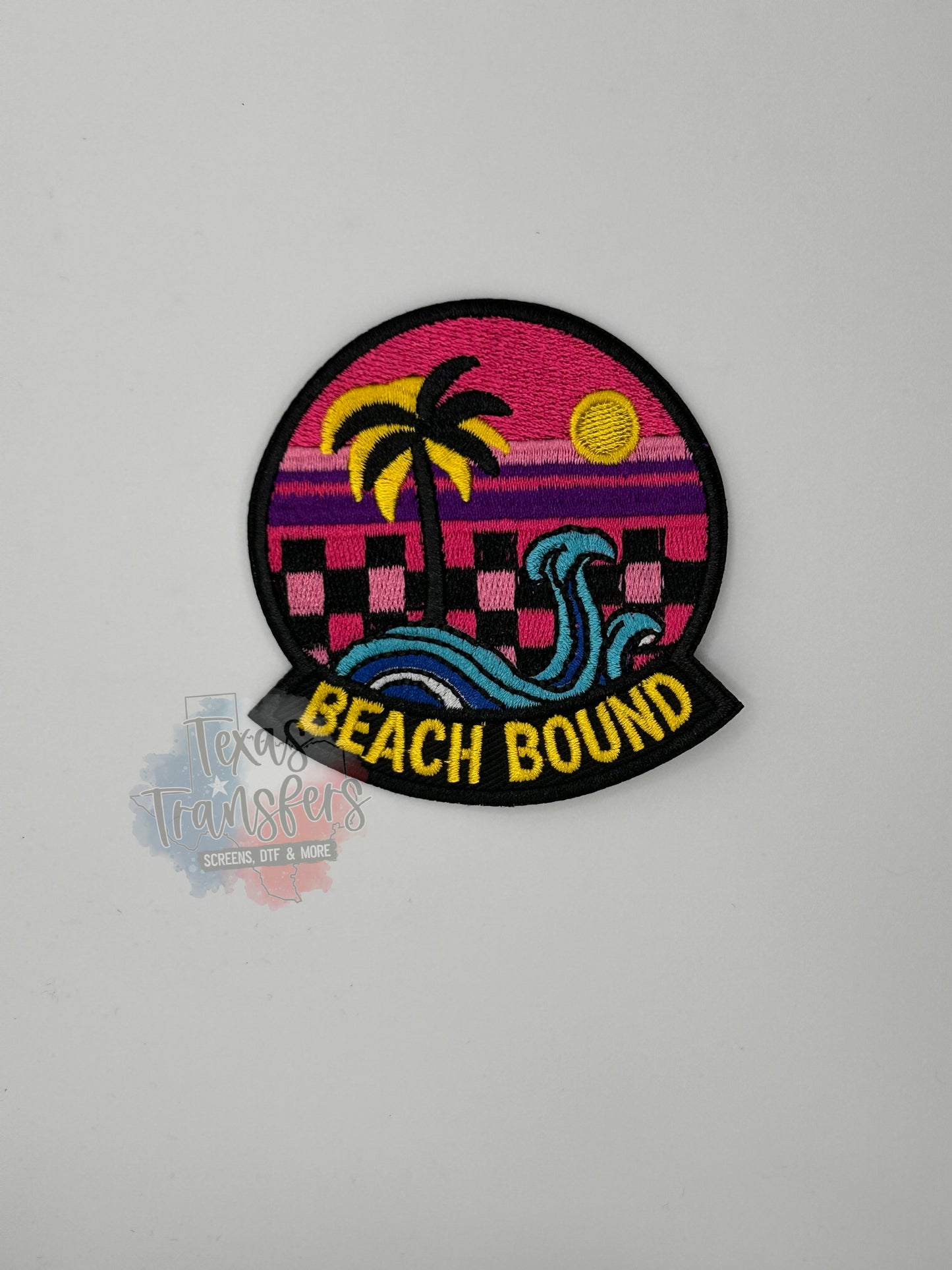 Beach Bound Checker Iron-On PATCH - Texas Transfers and Designs