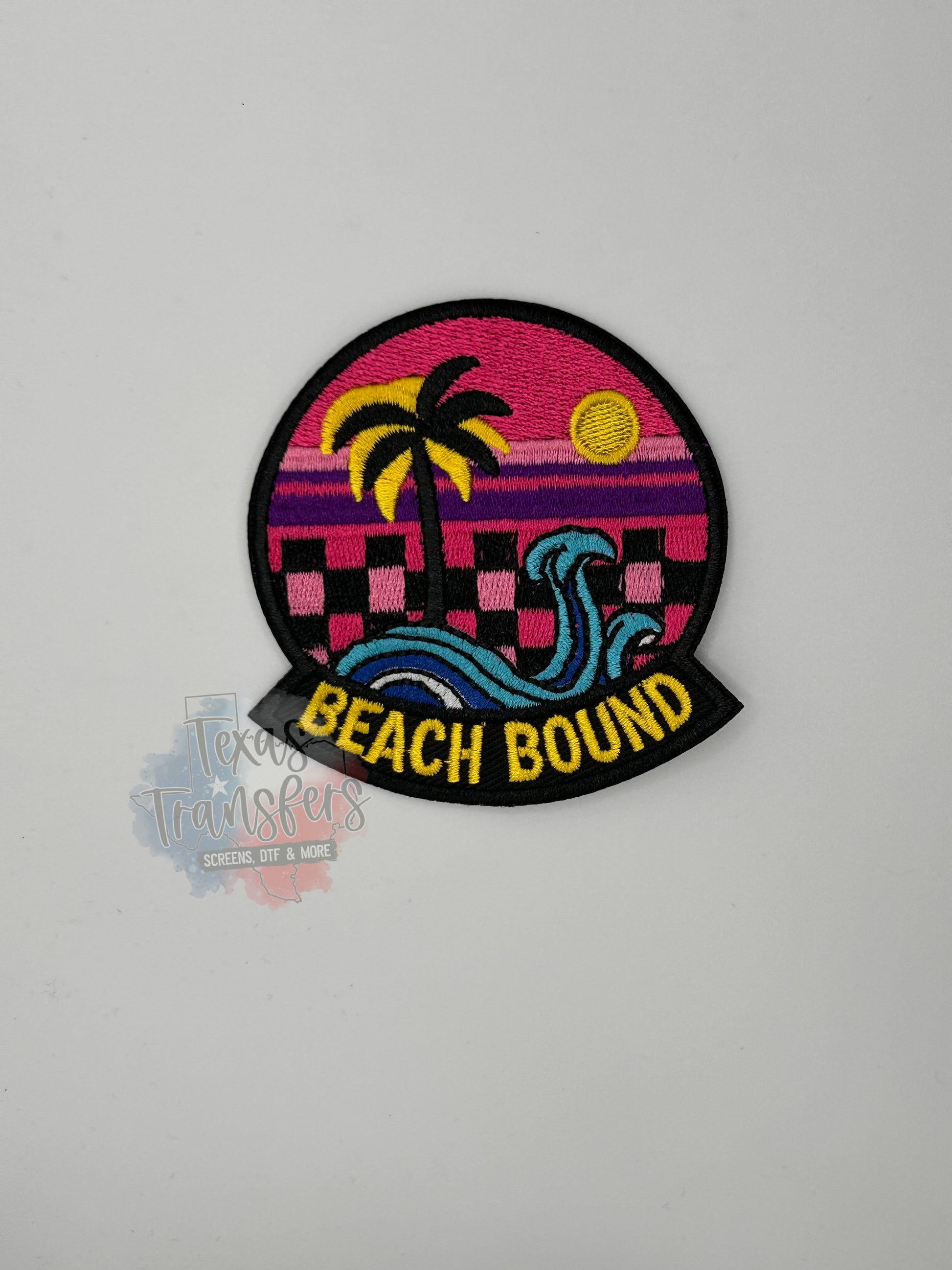 Beach Bound Checker Iron-On PATCH - Texas Transfers and Designs