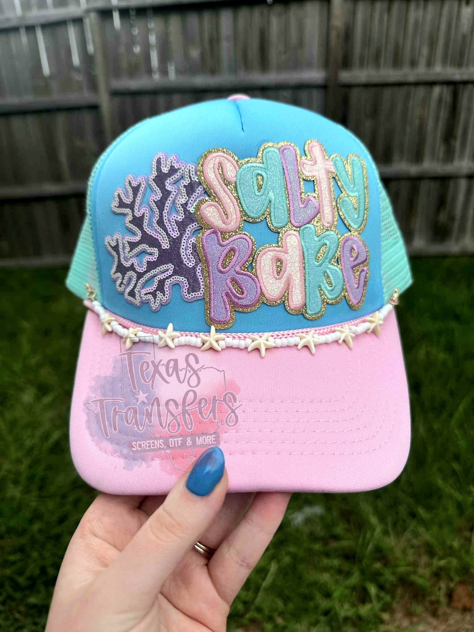 Coral Sequin Iron-On PATCH - Texas Transfers and Designs
