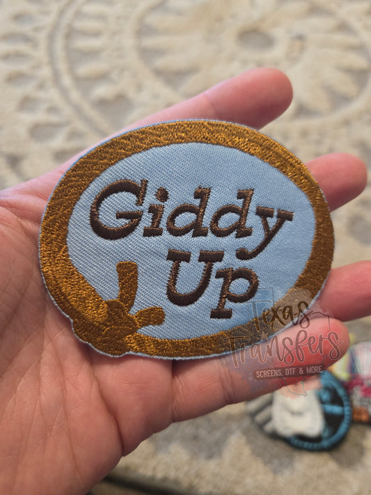 Giddy Up Iron-On PATCH - Texas Transfers and Designs