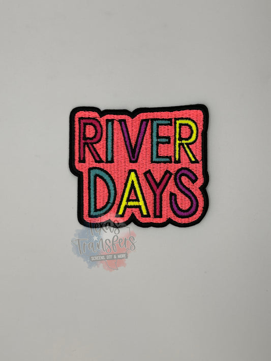 Neon River Days Iron-On PATCH - Texas Transfers and Designs