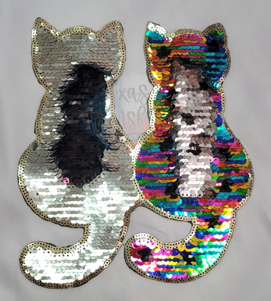 Flip Sequins Cats Iron-On Patch