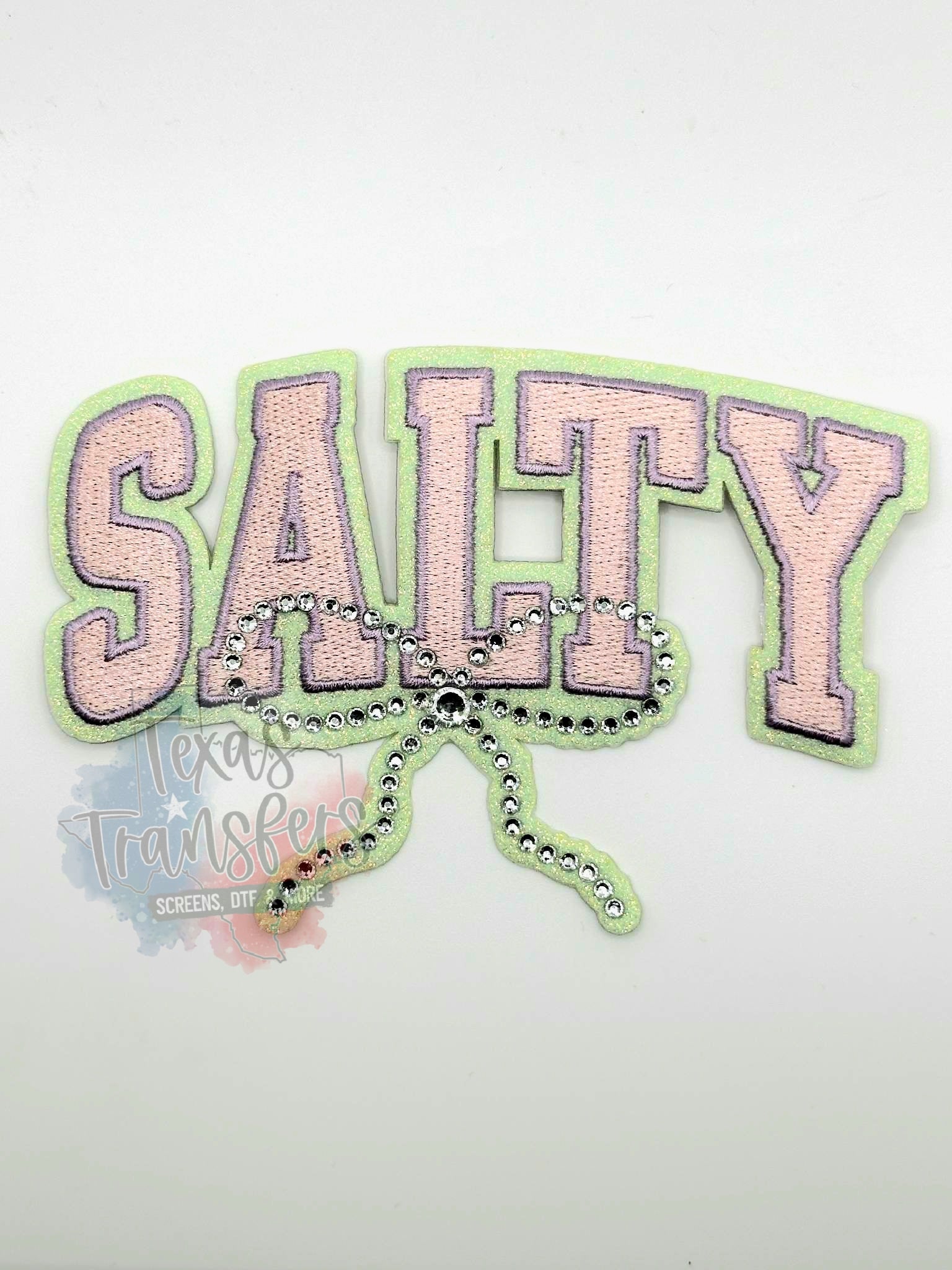 Salty Rhinestone Iron-On PATCH - Texas Transfers and Designs