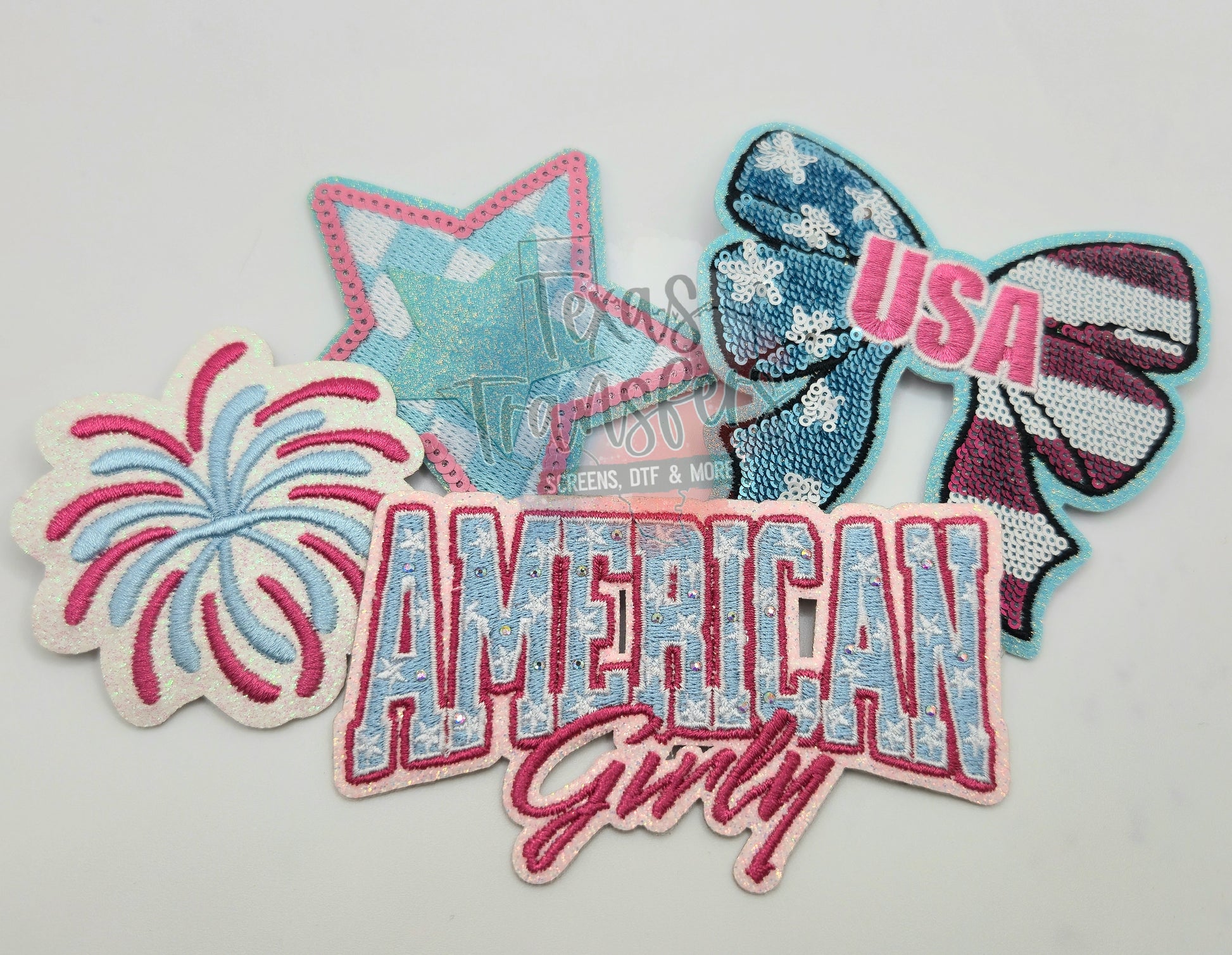 USA Girly Iron-On PATCH