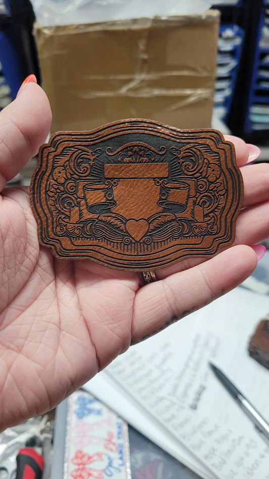 Belt Buckle Leather Patch *DISCONTINUED* - Texas Transfers and Designs