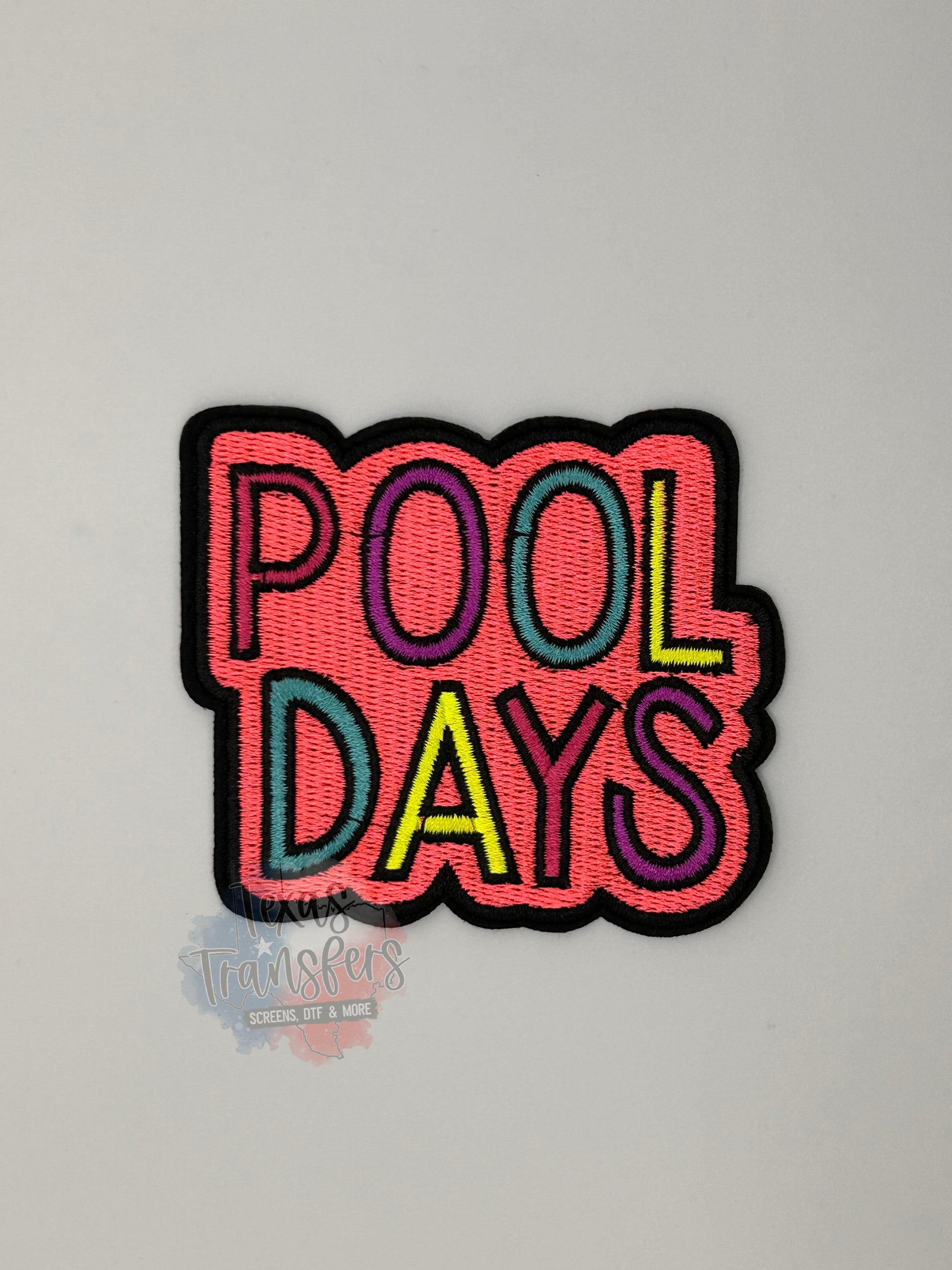 Neon Pool Days Iron-On PATCH - Texas Transfers and Designs
